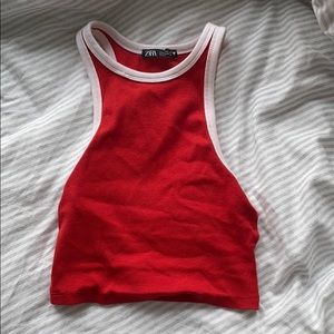 Zara Cropped High Neck Tank